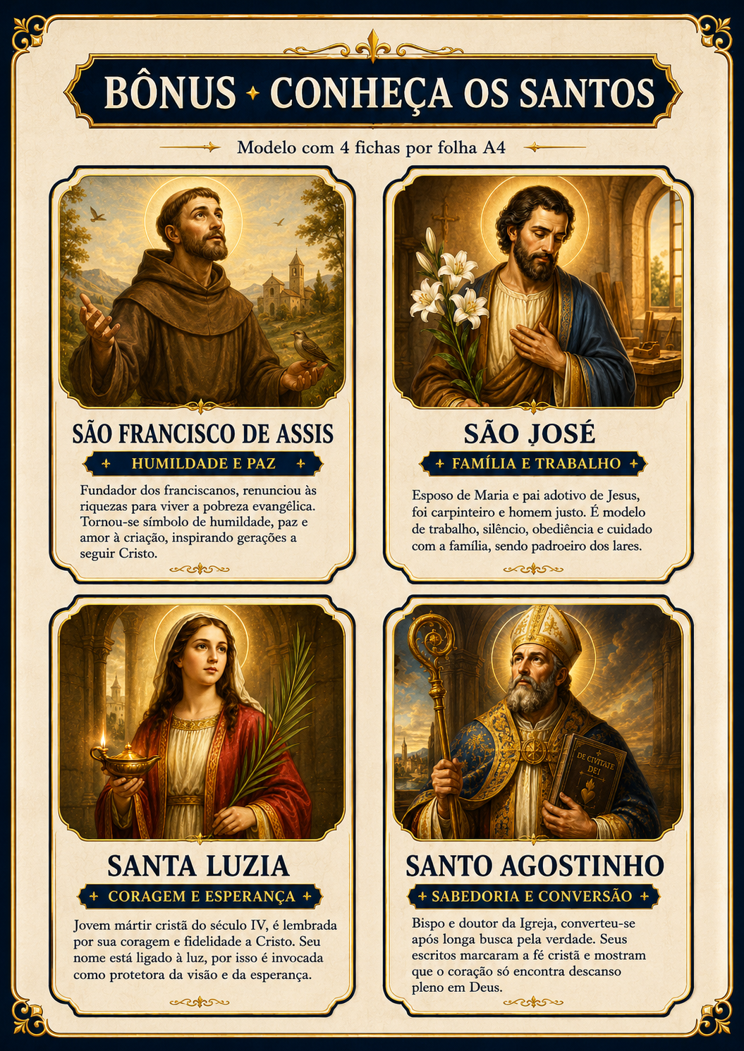 Conheça os Santos: cada santo com rosto, virtude e história
