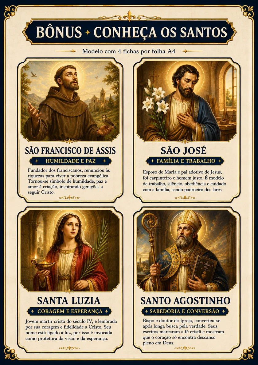 Conheça os Santos: cada santo com rosto, virtude e história