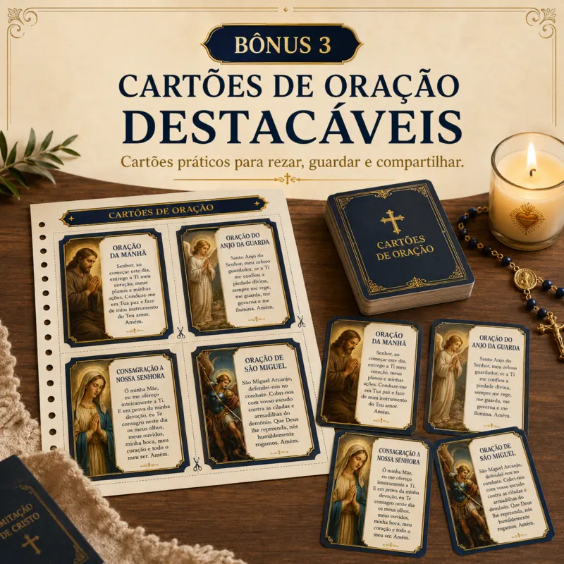 Cartões de oração destacáveis