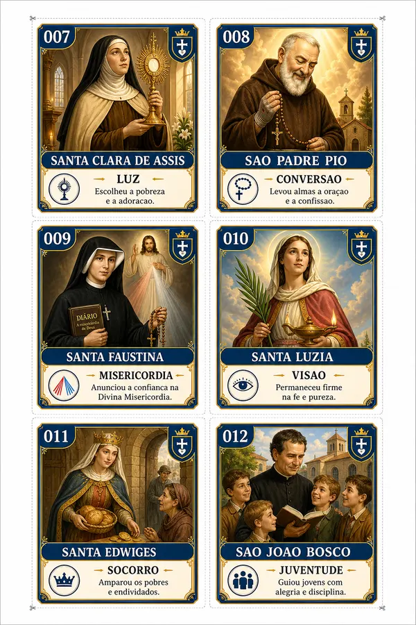 Folha 2 de figurinhas dos santos