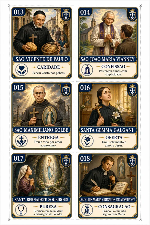 Folha 3 de figurinhas dos santos