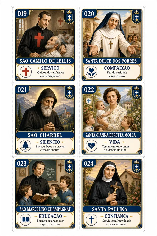 Folha 4 de figurinhas dos santos