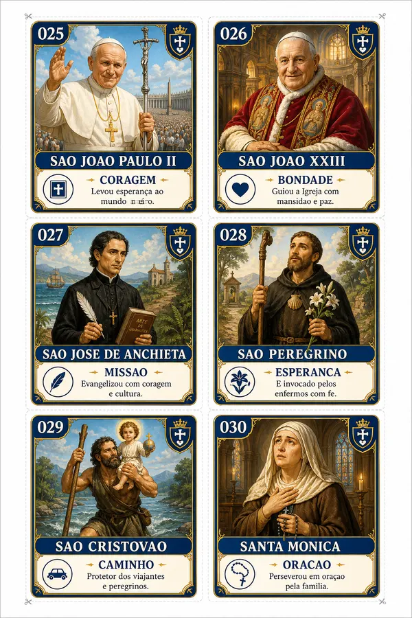 Folha 5 de figurinhas dos santos