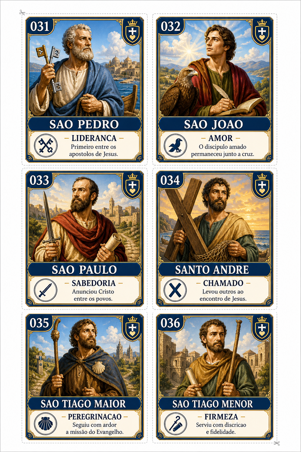 Folha 6 de figurinhas dos santos