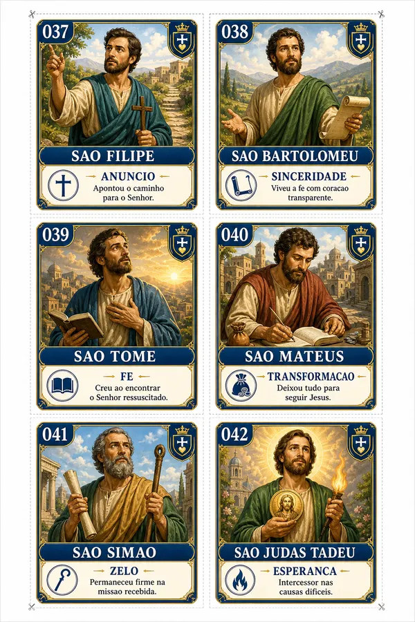 Folha 7 de figurinhas dos santos