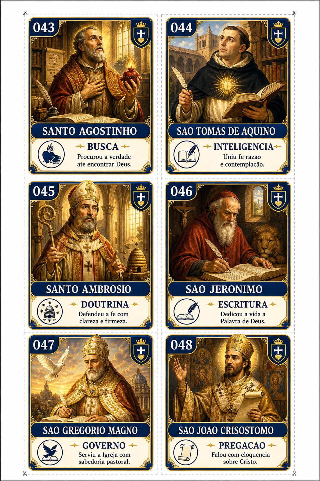 Folha 8 de figurinhas dos santos